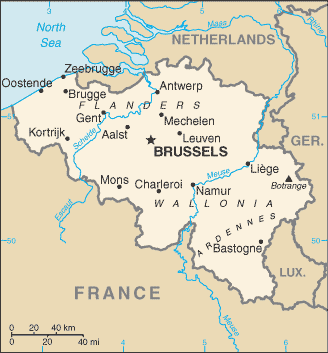 map of Belgium From 1914 to