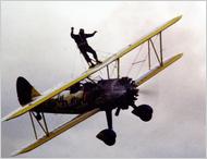 Photo of Tom Lackey, wing-walking (Caters News, Bulls press, New York Times)