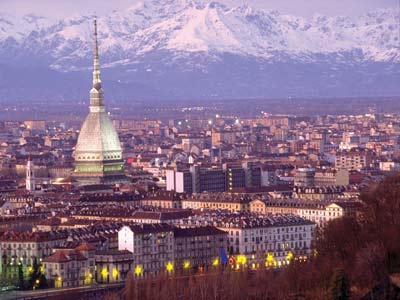 Photo with view of Turin