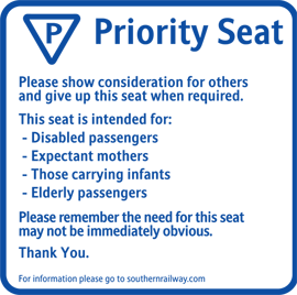 Priority seat logo with text