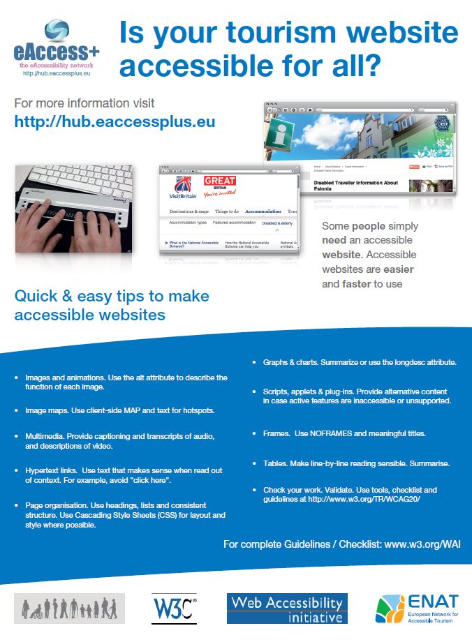 eAccessplus accessible website tips for tourism poster image 