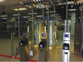 Photo of e-gate at airport border control point