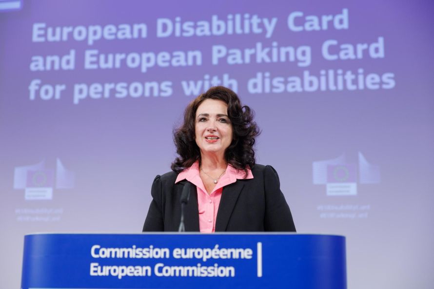 Image of Věra Jourová, Vice President of the European Commission at the Press Conference on the European Disability Card 