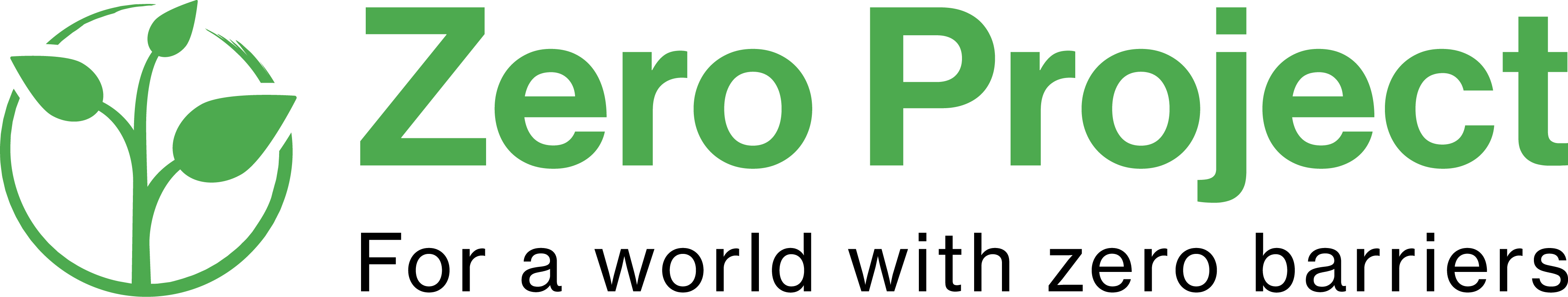 Zero Project Logo with green shoots of a plant