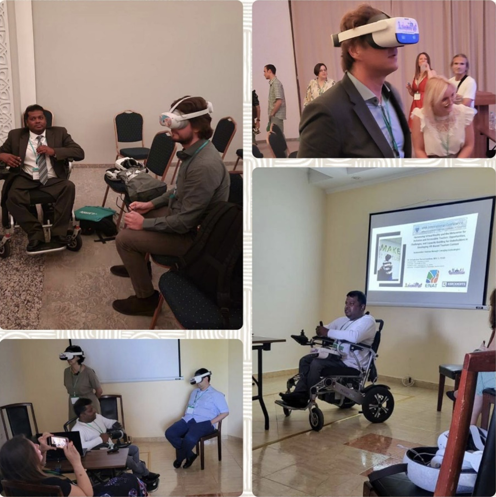 Dr. Selvakumar lecturing and demonstrating VR applications for tourism