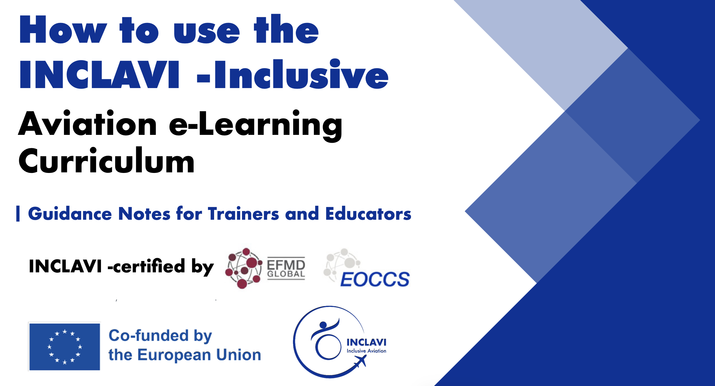 Cover page INCLAVI-Guidance Notes for Trainers and Educators.